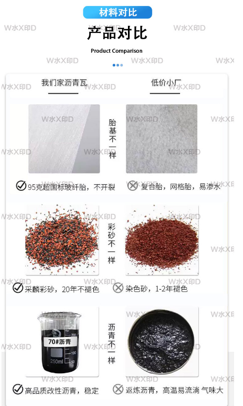 广东沥青瓦对比